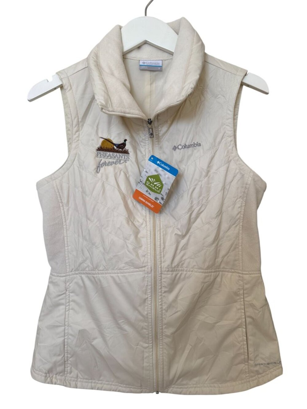 Columbia Omin-Shield Vest VPheasants Forever Mix It Around II Cream Womens Small